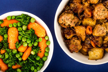 Pulled Pork And Stuffing With Root Vegetables