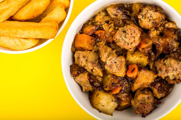 Pulled Pork And Stuffing With Root Vegetables