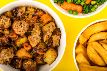 Pulled Pork And Stuffing With Root Vegetables