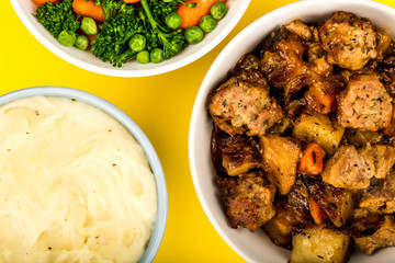 Pulled Pork And Stuffing With Root Vegetables