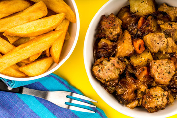 Pulled Pork And Stuffing With Root Vegetables