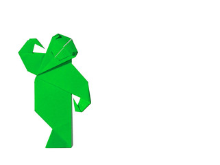 Origami Monkey isolated on white