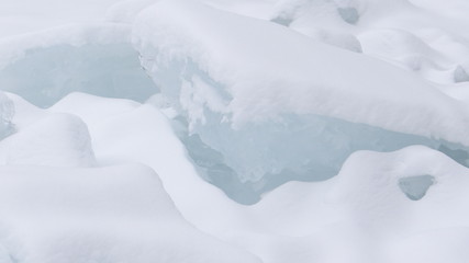 Fototapeta na wymiar The texture of the ice and snow.
