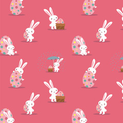 Easter bunny vector seamless pattern - 196782634