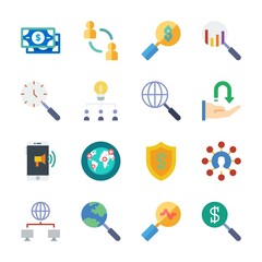 icon Marketing with shield, user, teamwork, network and receive