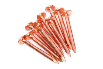 Copper nails in detail