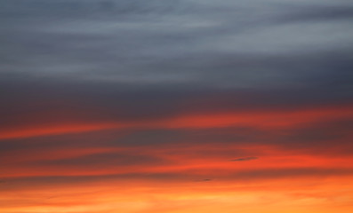 Sunset in Maselga village. Kargopol district. Arkhangelsk Oblast. Russia