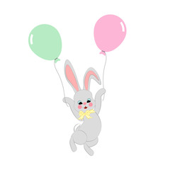Obraz na płótnie Canvas Easter bunny with balloons