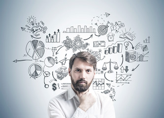 Confident young businessman, business strategy