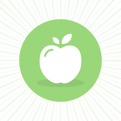 Apple icon. Fresh fruit. Vector illustration, flat and minimal style.