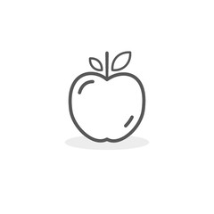 Apple icon. Outline and isolated fresh fruit. Vector illustration, flat and minimal style.