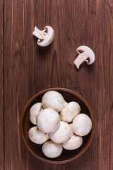 Fresh brown champignon mushrooms