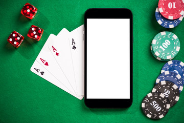 Online casino and poker games on mobile phone