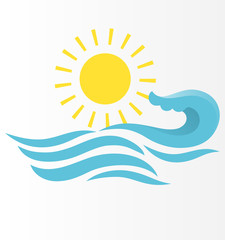 Sun and sea with sun set or sun rise