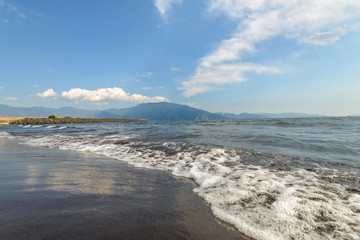 Wonderful landscape of the Italian sea and mountainous terrain