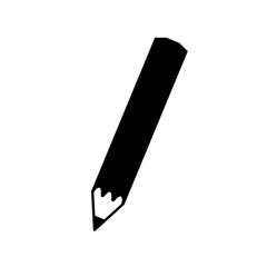 Pencil icon. Classical wooden pencil with graphite lead. Vector Illustration