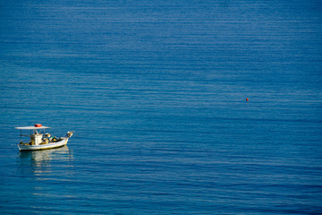 Fototapeta premium Small fishing boat in the Greek sea