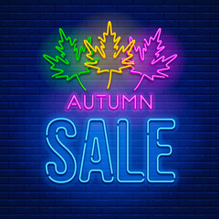 Obraz premium Neon sign Autumn Sale