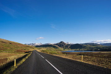 Fototapeta na wymiar Road in Iceland with Mountain View