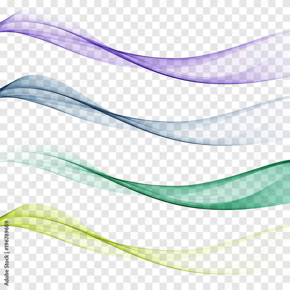 Aufkleber soft bright colorful web border layout set of beautiful modern satin swoosh wave header collection. 