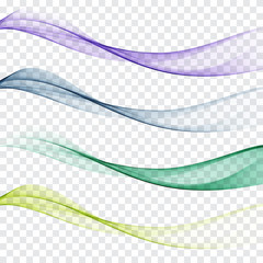Soft bright colorful web border layout set of beautiful modern satin swoosh wave header collection. Vector illustration