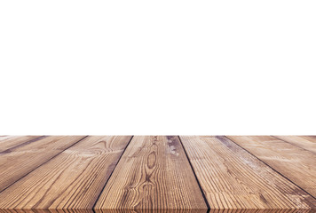 wooden table isolated on white background