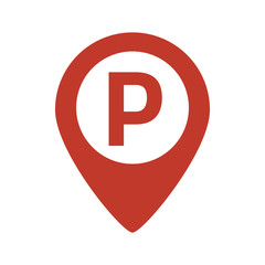 Fototapeta premium Map marker with parking icon