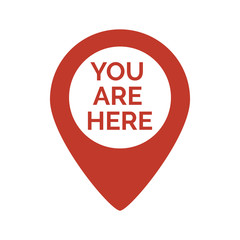 Marker location icon with you are here