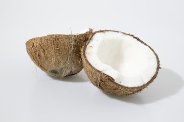 Fresh coconut fruit in a white background