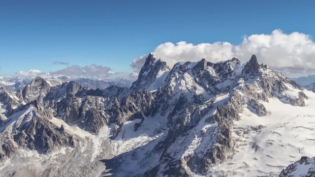 4k Mont Blanc valley timelapse. French Alps view