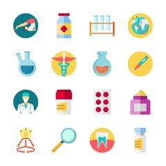 icon Medical with mystical, cream, pharmacy, flask and medicine