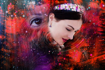Woman, Universe, third eye