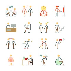 icon Human with protest, hug, yoga, disable and man