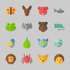 Icons about Animals with mouse, owl, cocoon, duck, hamster and shark