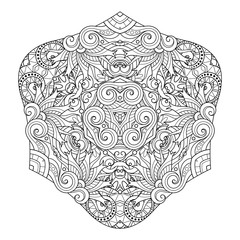 Vector Monochrome Triangle. Abstract Object Isolated On White Background. Ethnic Decorative Element