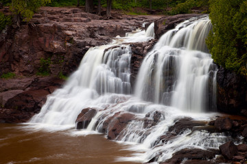 Gooseberry Falls, waterfall on Gooseberry River by the North Shore of Lake Superior, Minnesota