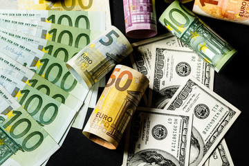 Background of the money. Euro and Dollar.