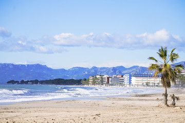 beautiful view of the beach of Spain Salou