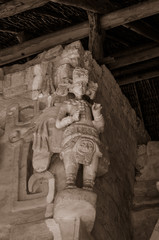 Ek' Balam, Mexico - May 17, 2017 - Ek Balam Mexico Mayan Artifacts, Warriors, Temples, and Ruins