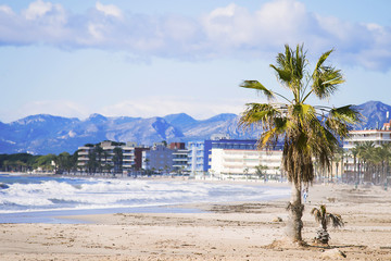 beautiful view of the beach of Spain Salou