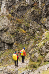 Image of a group of trekkers in Mehedinti Mountains, Romania, Europe