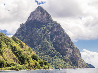 Volcanic peaks in Saint Lucia