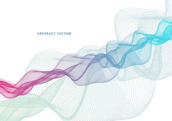 Vector illustration. Light bright colors linear wavy lines for backdrop. Abstract background.