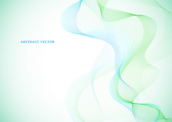 Vector illustration. Light bright colors linear wavy lines for backdrop. Abstract background.