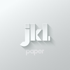 letter J K L logo alphabet icon paper set background