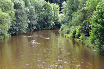 Canoe tour on river Jizera, Turnov, Bohemian Paradise, Czezh Republic