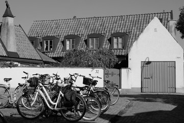 Bikes in medival town