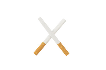 x sign for quit or no smoking concept