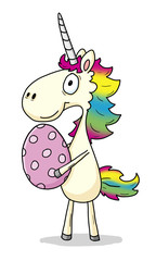 Ausmalbild Einhorn koloriert – Ostern