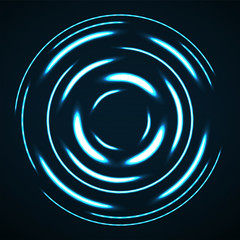Abstract background of glowing circles. Neon logo. Vector